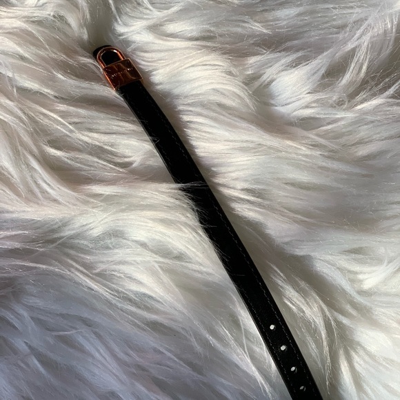 Like New! Buscemi Rose Gold Black leather bracelet - Picture 2 of 4